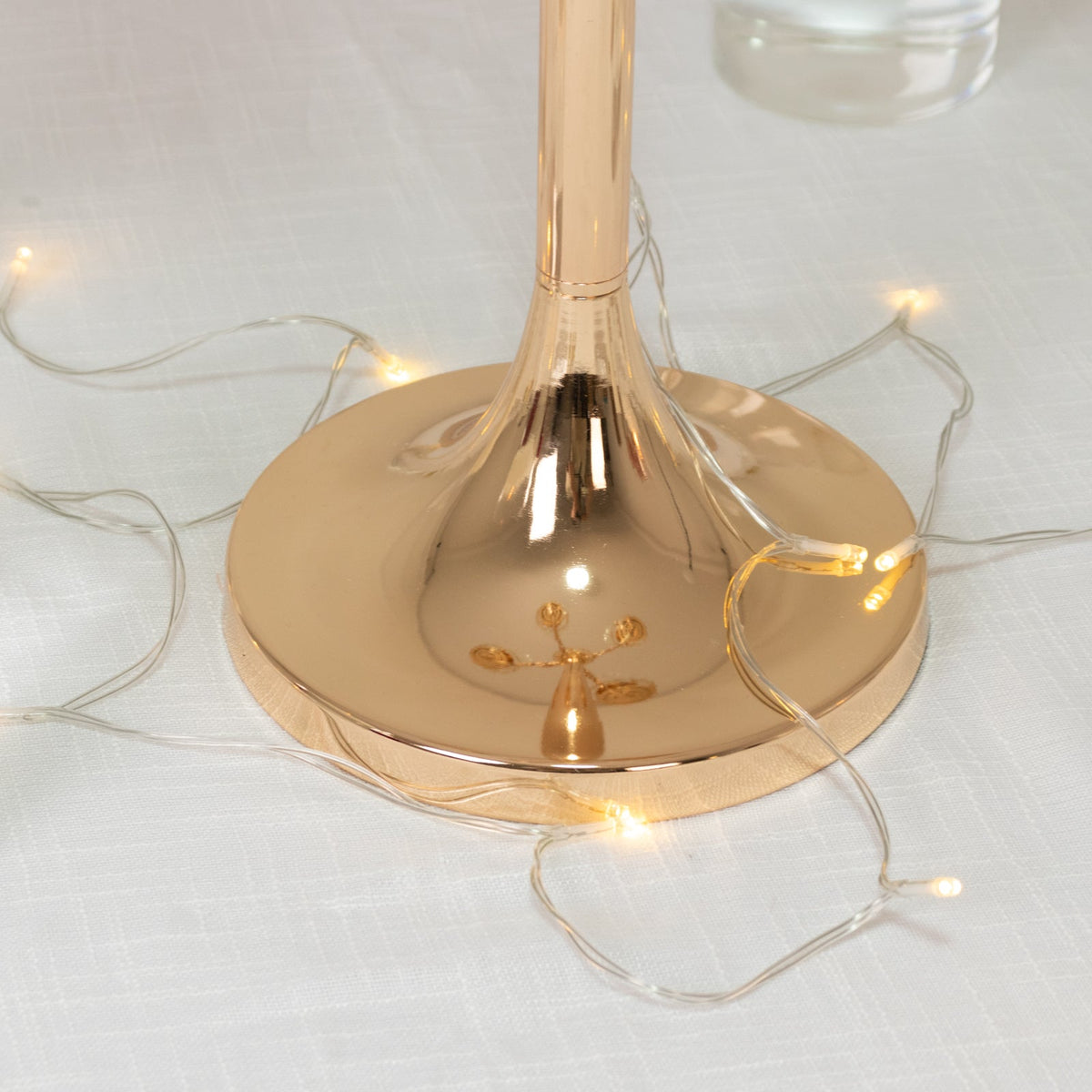 5-Arm Gold Metal Candelabra with Crystal Pendant Glass Shades – 40" Tall Candle Holder for Pillar, LED, and Flameless Candles