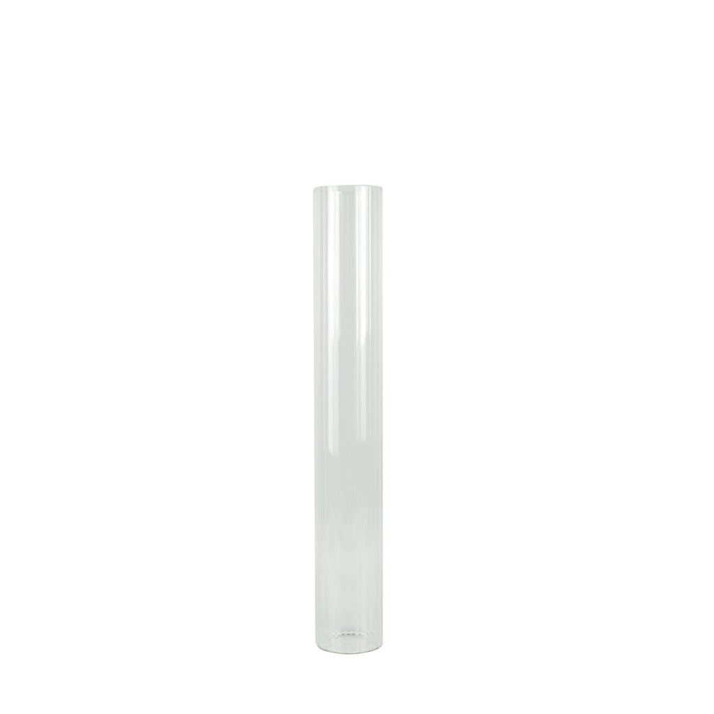 2 Pack Ribbed Cylinder Floor Vases – 32" Tall Clear Glass Vases for Event Aisles, Entryways & Wedding Decor