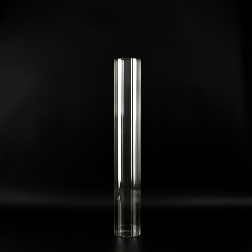 2 Pack Ribbed Cylinder Floor Vases – 32" Tall Clear Glass Vases for Event Aisles, Entryways & Wedding Decor