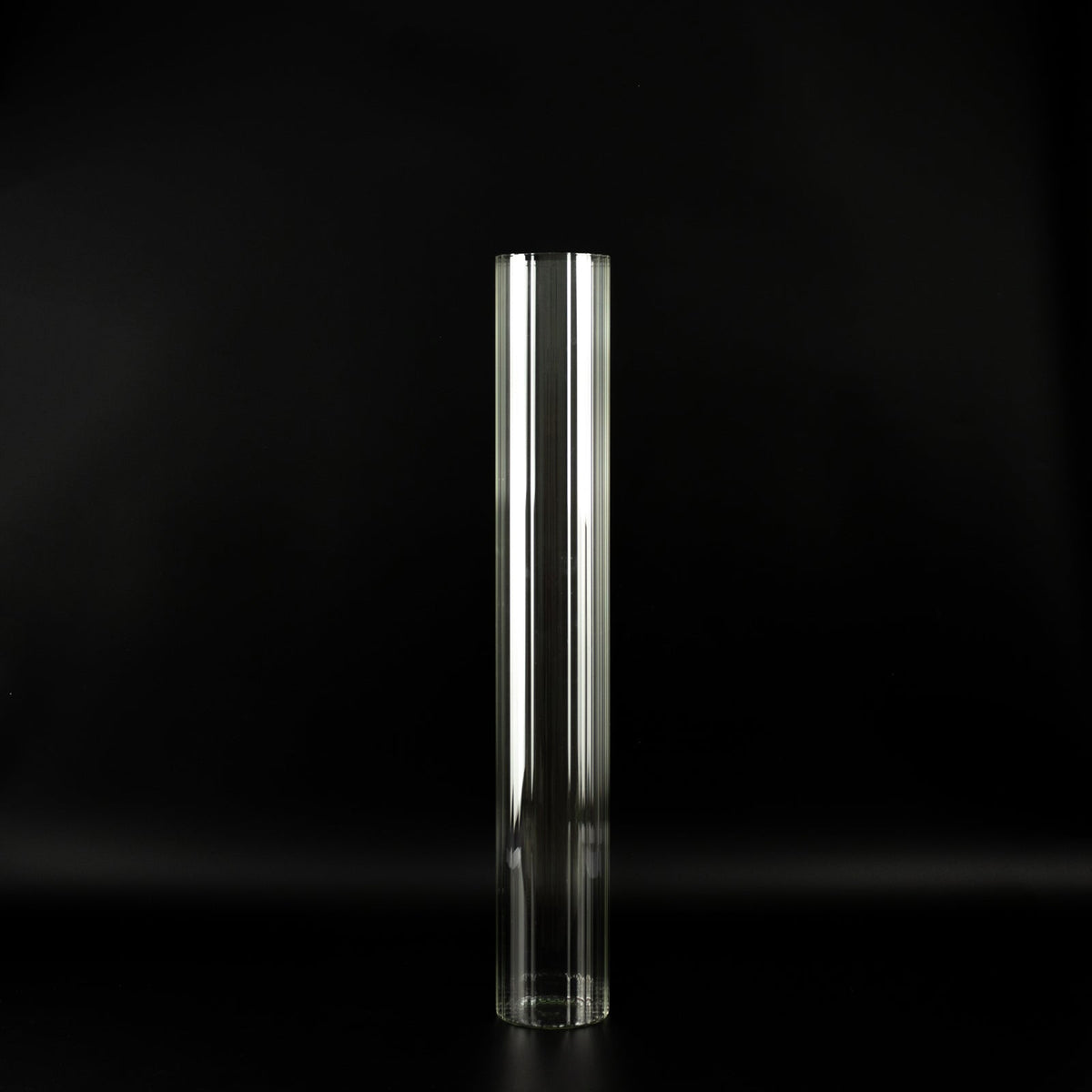 2 Pack Ribbed Cylinder Floor Vases – 32" Tall Clear Glass Vases for Event Aisles, Entryways & Wedding Decor