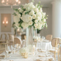 2 Pack Ribbed Cylinder Floor Vases – 32" Tall Clear Glass Vases for Event Aisles, Entryways & Wedding Decor